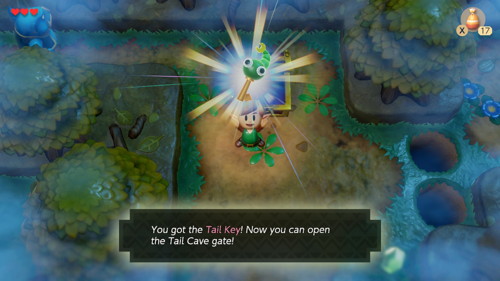 Zelda: Link's Awakening - Mysterious Forest's Tail Key location