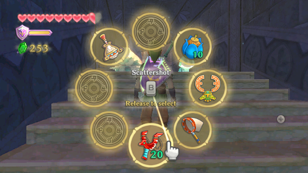 Selecting Items in Skyward Sword Without an Item Screen