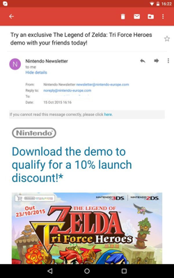 Tri Force Heroes Demo Email Europe